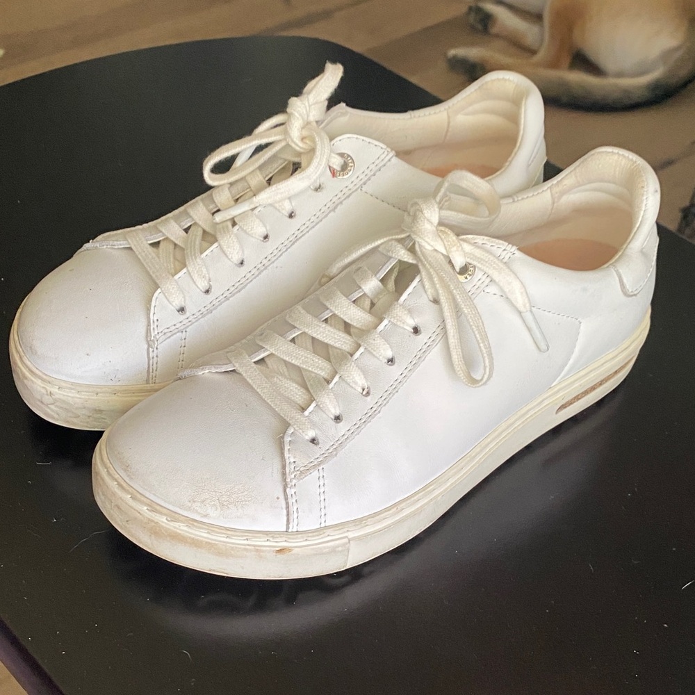 Birkenstock White Low-Top Lace-Up Sneakers